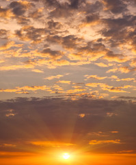 Dramatic sunset sky