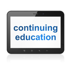 Education concept: Continuing Education on tablet pc computer