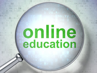 Education concept: Online Education with optical glass