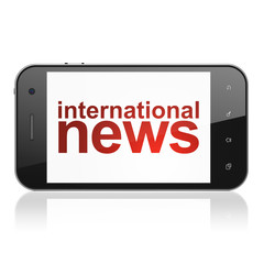 News concept: International News on smartphone