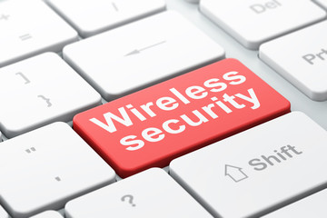 Fototapeta premium Protection concept: Wireless Security on computer keyboard backg