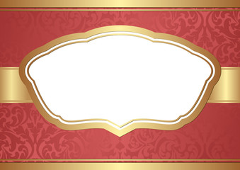 red background with transparent space insert for picture