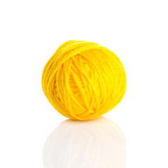 ball of yarn on white background