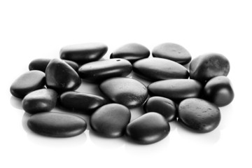 Fototapeta na wymiar Black massage stones isolated