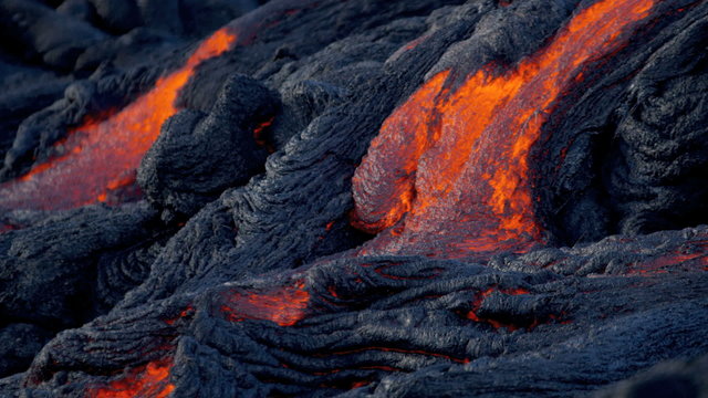 River Molten Lava Under Shimmering Heat