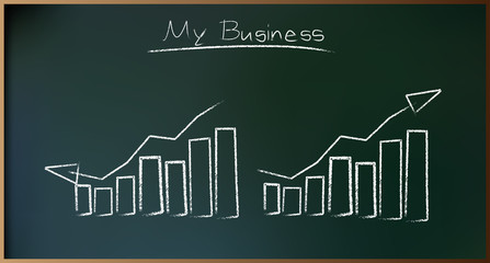 Naklejka premium Business Plan on Schoolboard in Vector illustration
