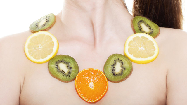Fruit necklace. Healthy nutrion conceptual.