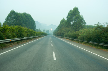 Fototapeta na wymiar country road to Fusui,China