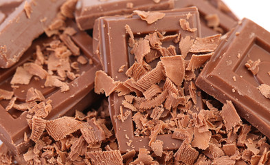 Close up of chocolate pieces