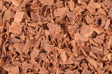 Slices of chocolate. Macro.