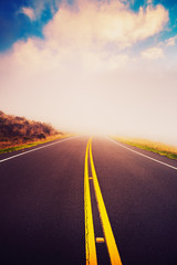 Naklejka premium Sunset Road