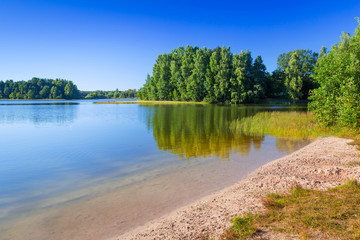 Summer scenery at the lake in Poland