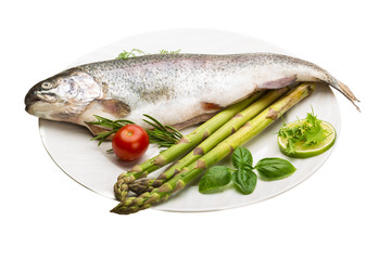 Fresh raw rainbow trout