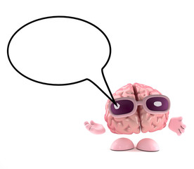 Brain with speech bubble