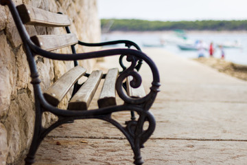 Wooden and iron bench