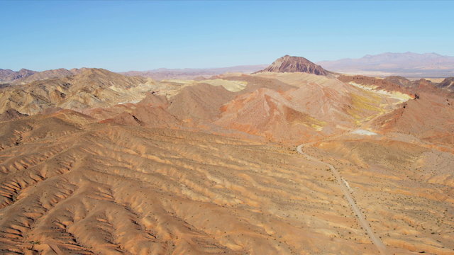 Aerial view desert landscape Las Vegas, USA