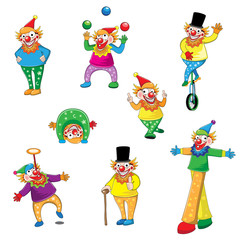 Set of joker cartoon