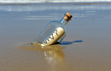 Bottle with question, why?