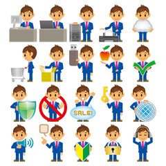 ビジネスマン　イラスト　インターネット　アイコン