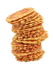 Pile of sweet waffles.