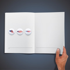 Collection of american speech bubbles printed on book. 