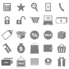 Shopping icons on white background