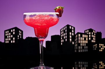 Metropolis strawberry Margarita cocktail