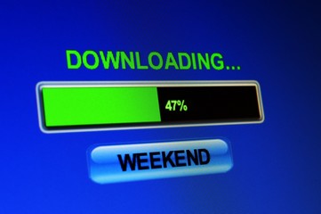 Fototapeta premium Download weekend concept