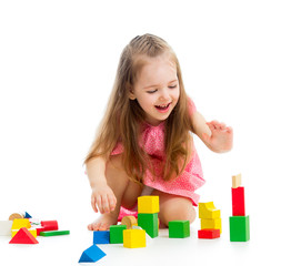 kid girl playing with toys