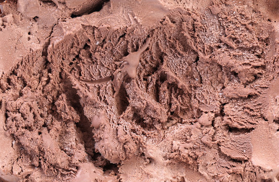 Chocolate ice cream macro detailed texture.