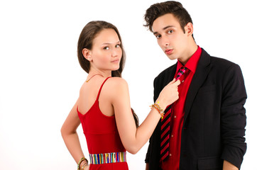 Woman in control of a man