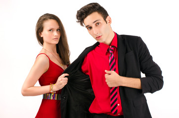 Woman in control of a man