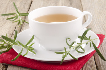 rosemary herbal tea in a cup