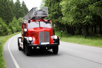 Stoff pro Meter Antikes Feuerwehrfahrzeug © th-photo