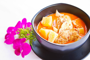 Bowl of traditional Indian chicken curry