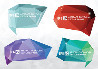 A collection of vector modern abstract origami polygonal banner - obrazy, fototapety, plakaty