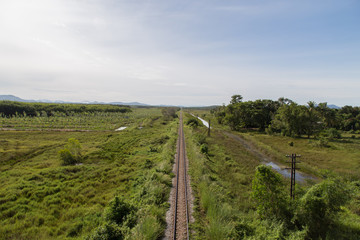 Fototapeta na wymiar rail way in country of thailand