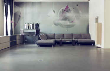 Living room with designer renovation