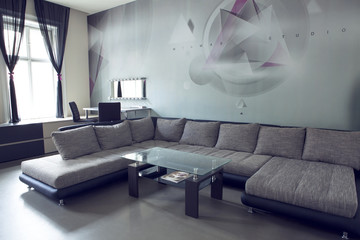 Living room with designer renovation