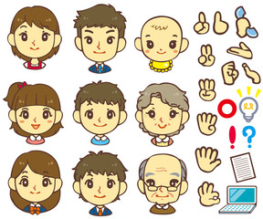 家族 顔 アイコン 手の動作 笑顔 嬉しい