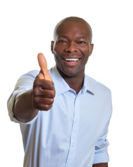 African businessman showing thumb