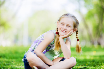 Little girl in park