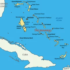 Foto op Plexiglas Commonwealth of the Bahamas - vector map © pavalena