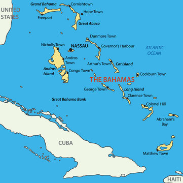 Commonwealth of the Bahamas - vector map
