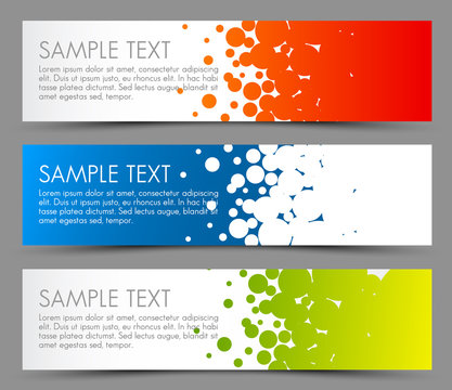 Simple colorful horizontal banners - with circle motive