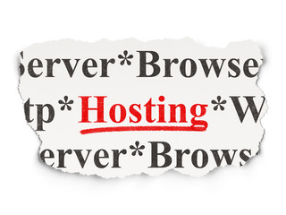 Web design concept: Hosting on Paper background