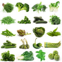 verdura verde collage