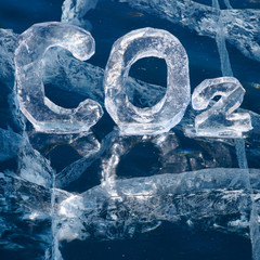 Icy chemical formula of carbon dioxide CO2