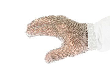 Hand with protective glove