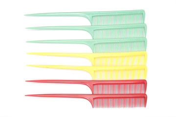 Colorful combs on White background